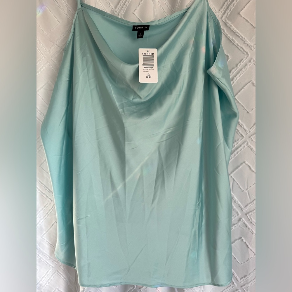 Torrid silk like blouse in light teal new with tags